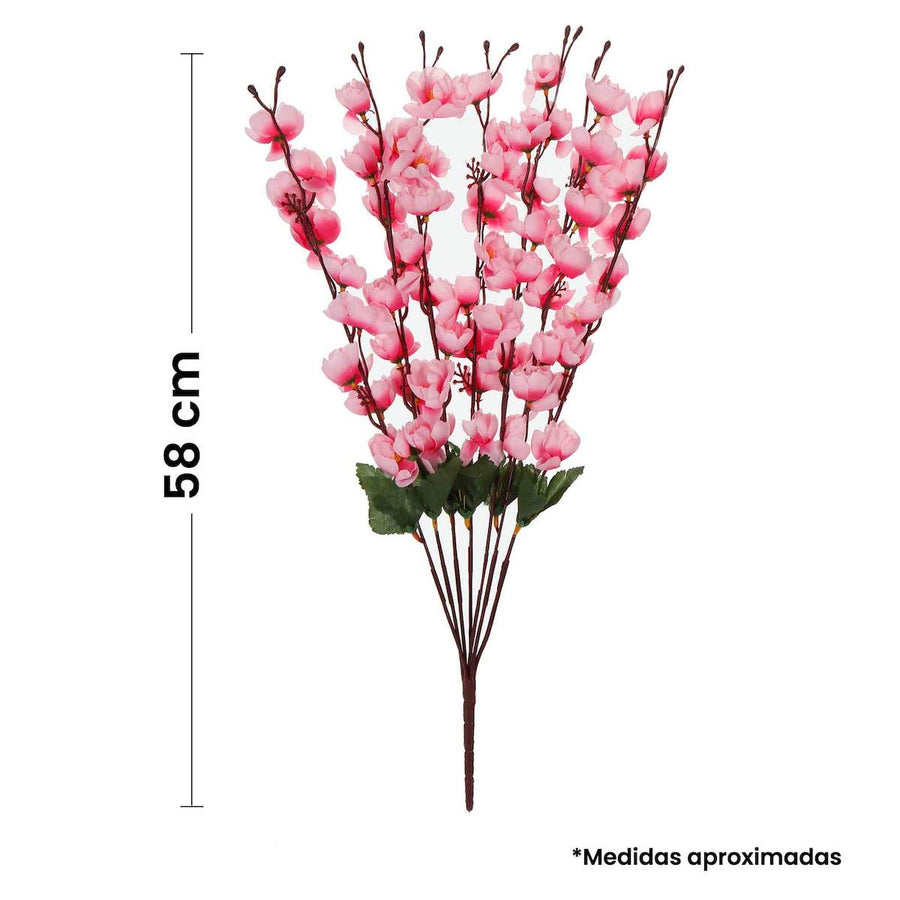 Art.8441 Ramo Fino Flor Durazno x7 58cm 1pz