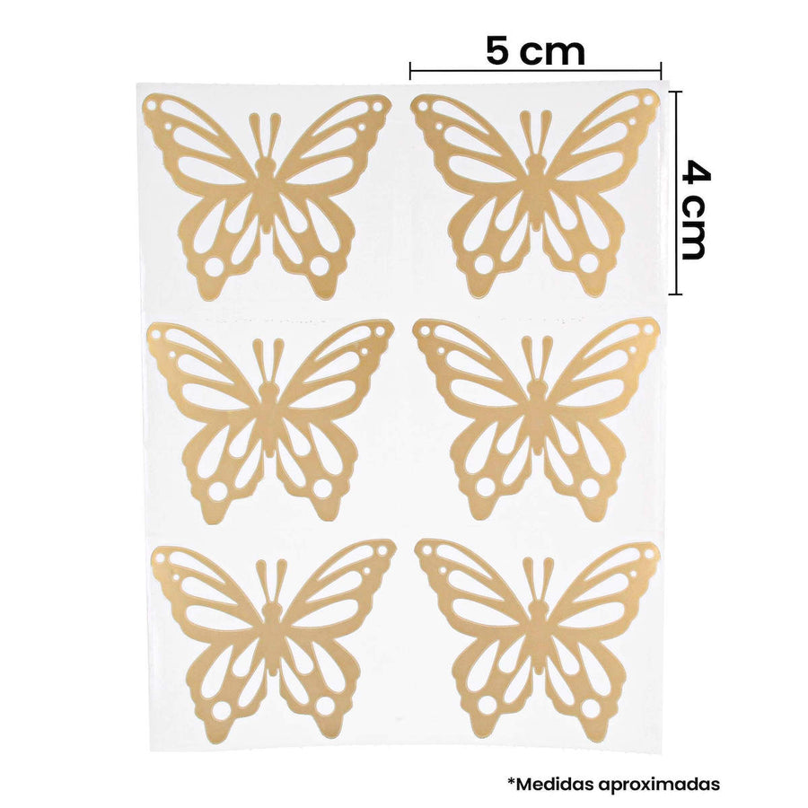 Art.8490 Calcomanía  Mariposa 4x5cm 12pz