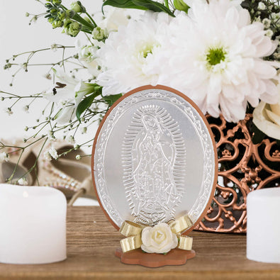 Fantasías Miguel Art.8850 Medalla Virgen De Madera Con Repujado 10x7x4.5cm 1pz