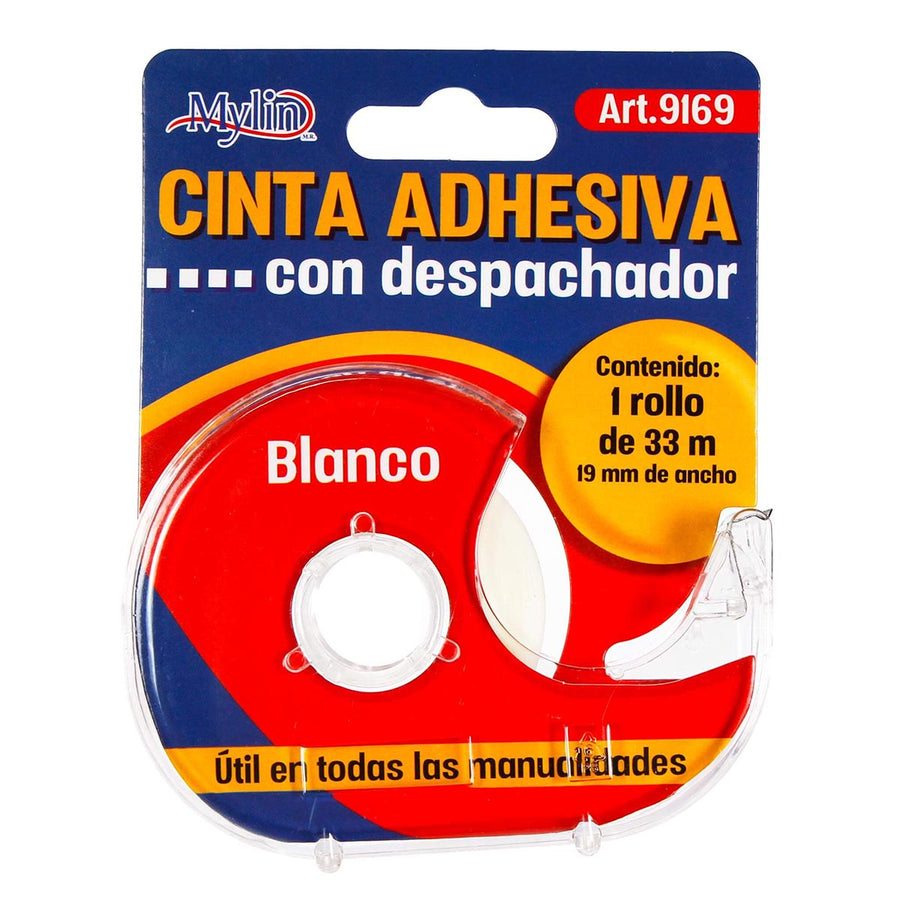 Art.9169 Cinta Adhesiva Con Despachador Blanco 19mm 33m