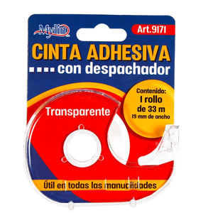 Art.9171 Cinta Adhesiva Con Despachador Transparente 19mm 33m