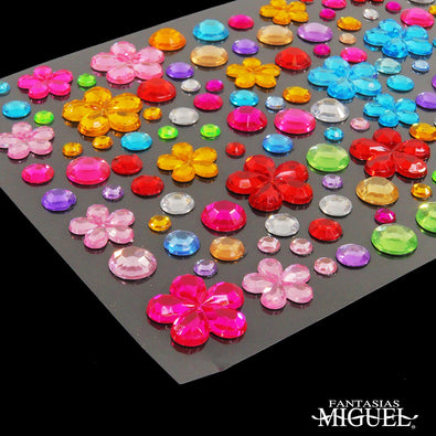 Fantasías Miguel Art.9211 Piedra Acrílica Con Adhesivo Varios (aprox 150pz)  1 Planilla