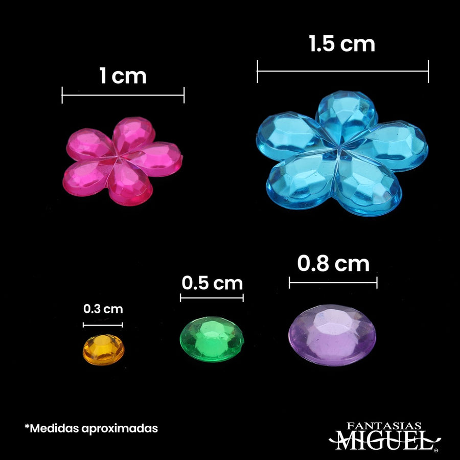 Art.9211 Piedra Acrílica Con Adhesivo Varios (aprox 150pz)  1 Planilla