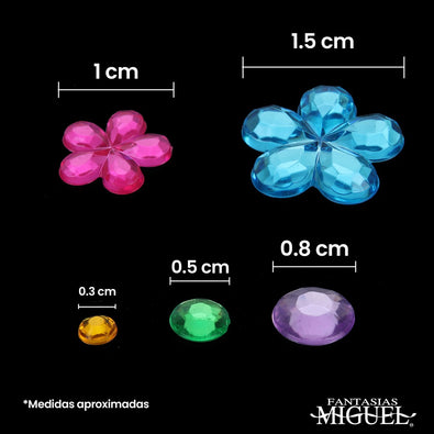 Fantasías Miguel Art.9211 Piedra Acrílica Con Adhesivo Varios (aprox 150pz)  1 Planilla