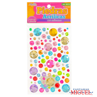 Fantasías Miguel Art.9213 Piedra Acrílica Con Adhesivo Varios (aprox 115pz)  1 Planilla