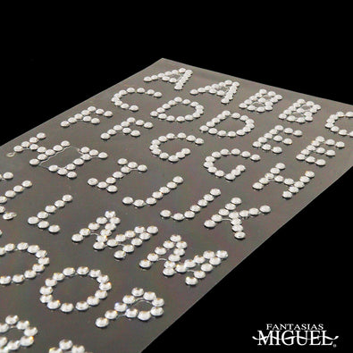 Fantasías Miguel Art.9218 Piedras Acrílicas Con Adhesivos Letras (aprox 50pz)  1 Planilla