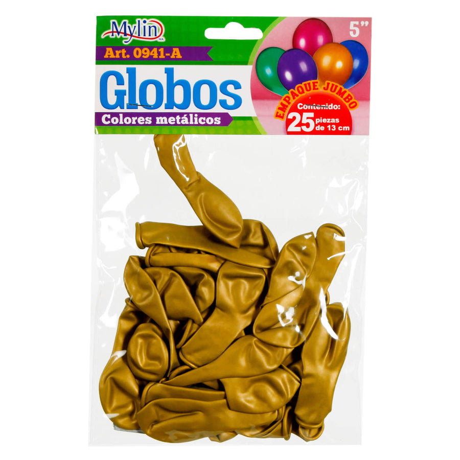 Art.941 Globos Colores Metálicos 13cm 25pz
