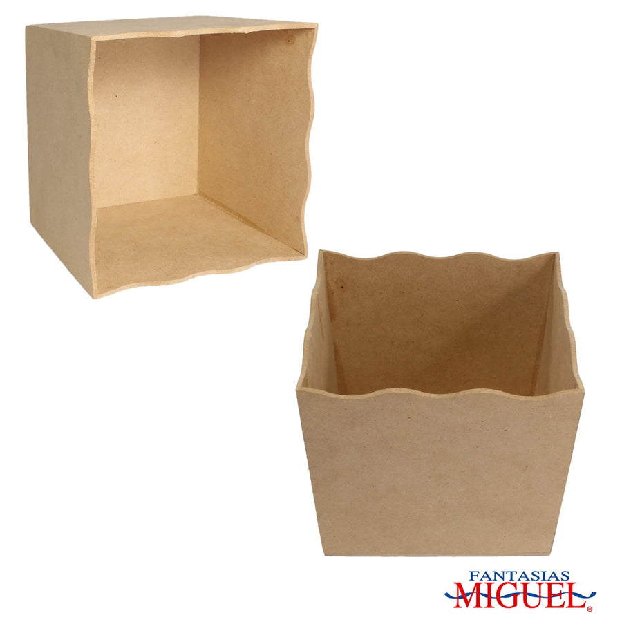 Art.9438 Maceta Cuadrada Con Ondas 10.2x12x12cm 1pz