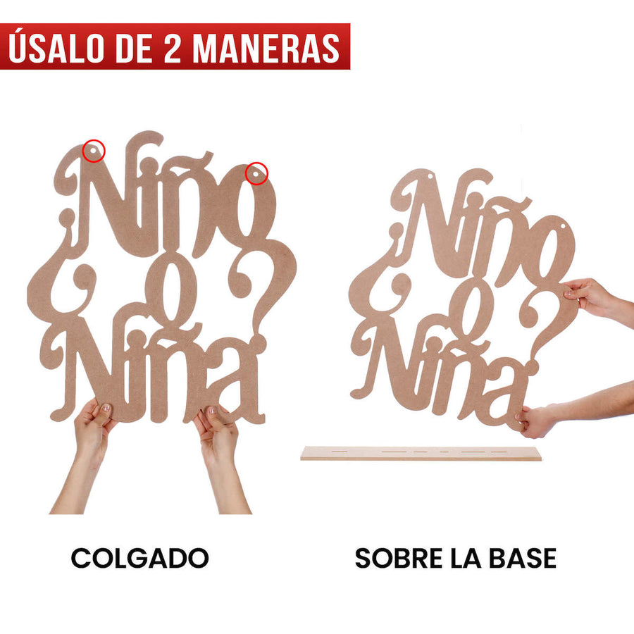 Art.945 Letrero Mega Niño O Niña 58x56x8cm 1pz