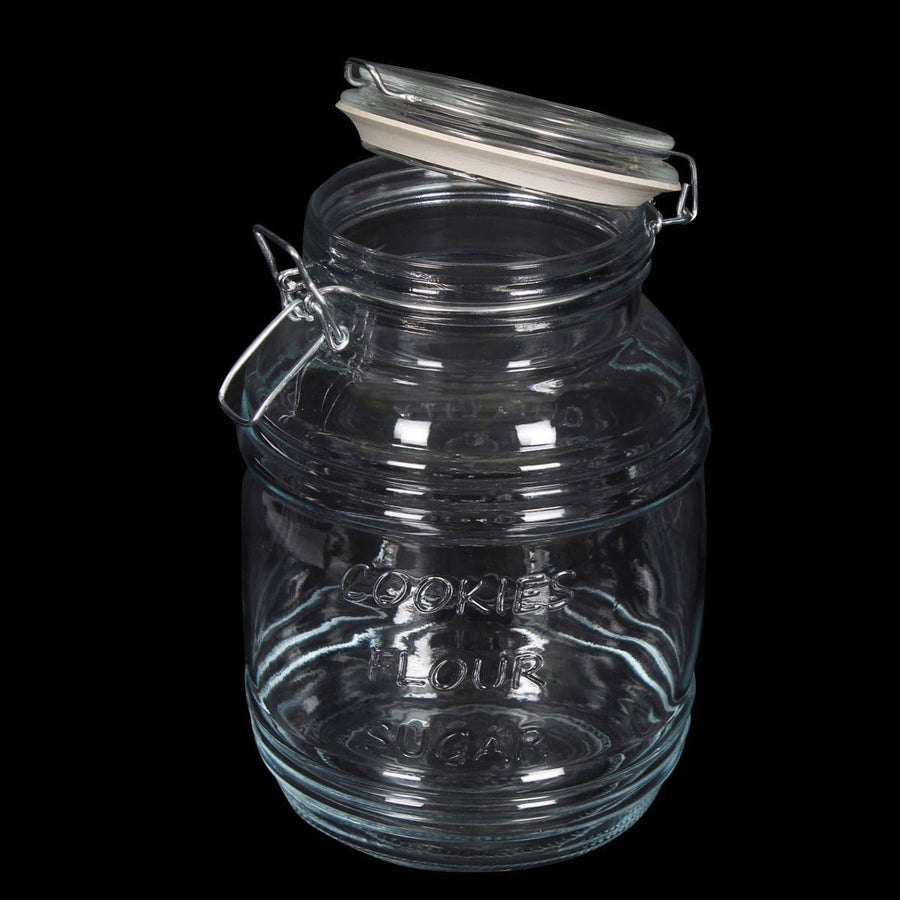 Art.947 Frasco De Vidrio Con Tapa Clip Metálico (Aprox 1.8L) 20X13cm 1pz