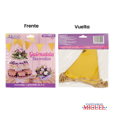 Fantasías Miguel Art.9484 Guía 12 Banderines 18.5x16cm    3m 1pz