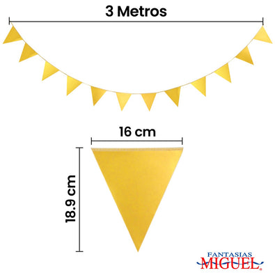 Fantasías Miguel Art.9484 Guía 12 Banderines 18.5x16cm    3m 1pz