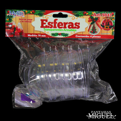 Fantasías Miguel Art.9841 Esfera Transparente Armable 70mm 4pz