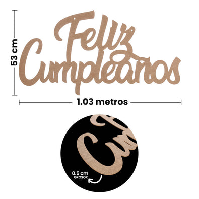 Fantasías Miguel Art.9996 Letrero Feliz Cumpleaños 53x103cm 1pz