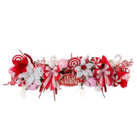 Guia Navideña Caramelos Rojo-Rosa