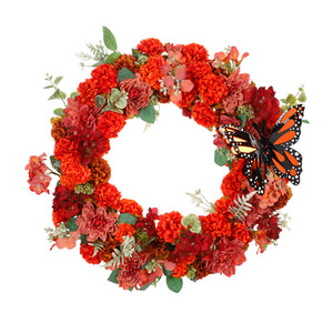 Corona Flores Cempasúchil-Mariposa Monarca