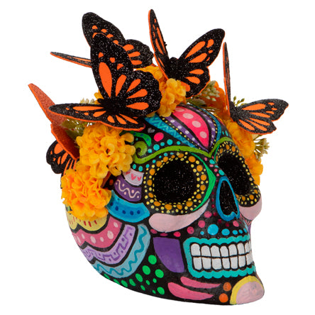 Calavera Decorativa Con Mariposas