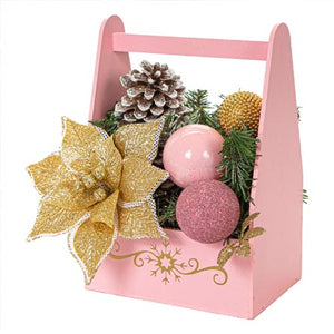 Centro De Mesa Navideño Rosa-Oro