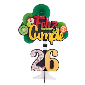Letrero Feliz Cumpleaños Frutas
