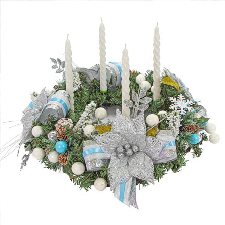 Corona De Adviento Azul-Plata