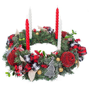 Corona De Adviento Rojo-Negro