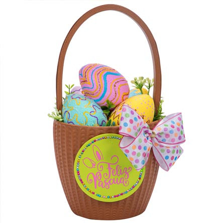 Canasta Con Huevos De Pascua