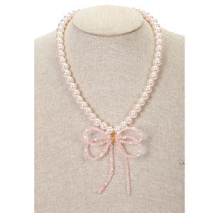 Collar De Perlas Rosa