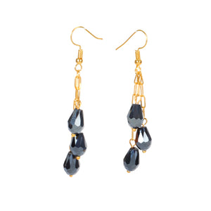 Aretes De Cristal Negro