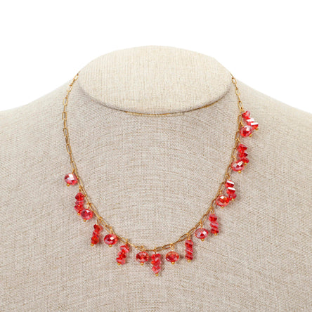 Collar De Cristal Rojo