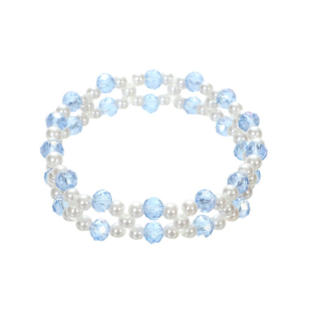 Pulsera De Perlas Y Cristal Azul