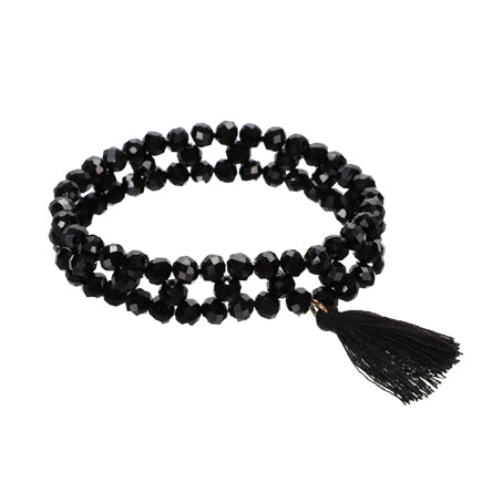 Pulsera De Cristal Y Borla