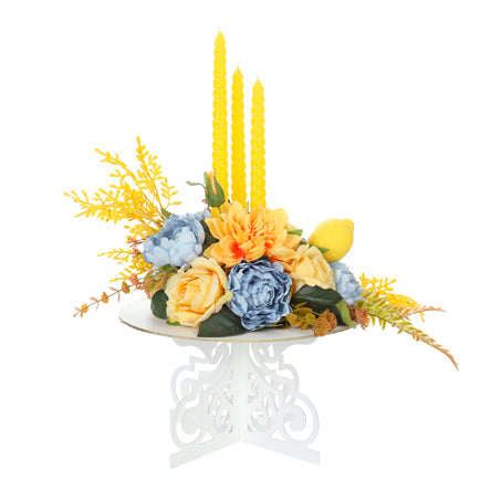 Centro De Mesa Velas Amarillas