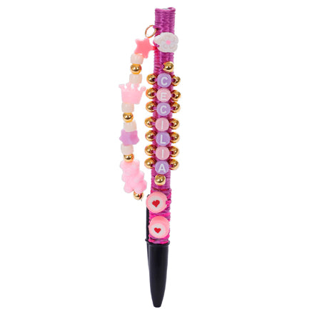 Pluma Decorada Rosa