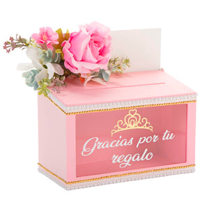 Buzón Xv Años Rosa-Blanco