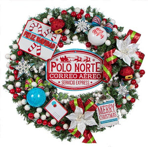 Corona Navideña Polo Norte