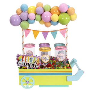 Adorno Carrito De Dulces Feliz Cumple