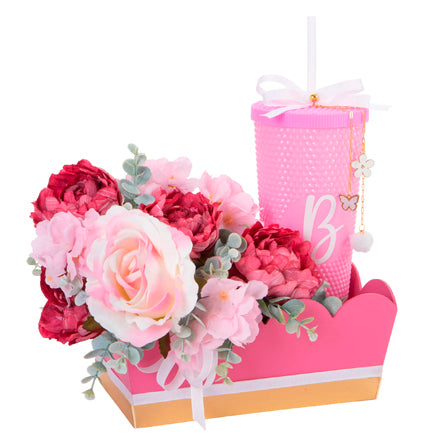 Arreglo Floral Con Vaso Diamante