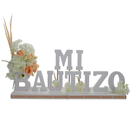 Letrero Bautizo Marfil-Blanco