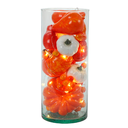 Cilindro De Cristal Con Calabazas