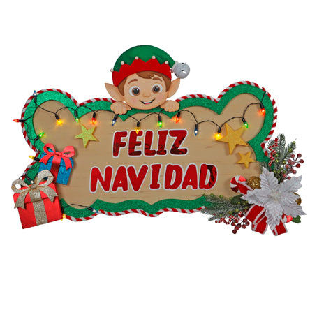 Letrero Feliz Navidad Duendes