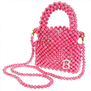 Bolsa De Mano Con Cuenta Facetada Rosa