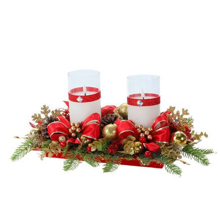 Centro De Mesa Navideño Con Velas