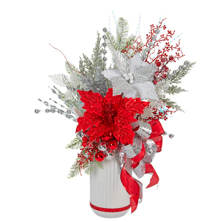 Arreglo Navideño Rojo-Plata