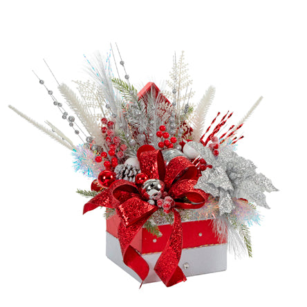Arreglo Navideño Rojo/Plata