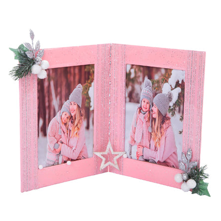 Portaretrato Navideño Rosa/Plata