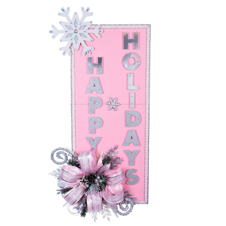 Adorno Happy Holidays Rosa-Plata