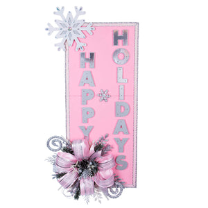 Adorno Happy Holidays Rosa-Plata