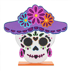 Calavera Con Sombrero Morado