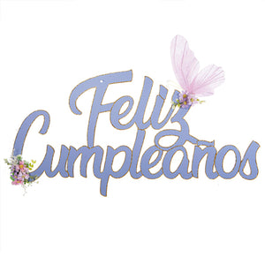 Letrero Feliz Cumpleaños Mariposas