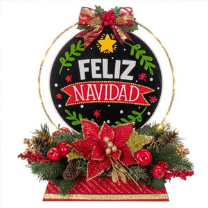 Centro De Mesa Esfera Feliz Navidad
